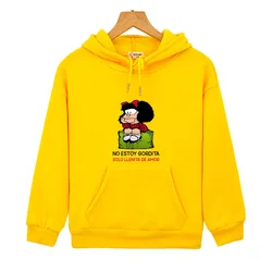 Kids Mafalda Hoodies Quino Comics Kawaii Graphic Sweatshirts Baby Girls Clothes Children's Clothing Boy Long Sleeve Pullover