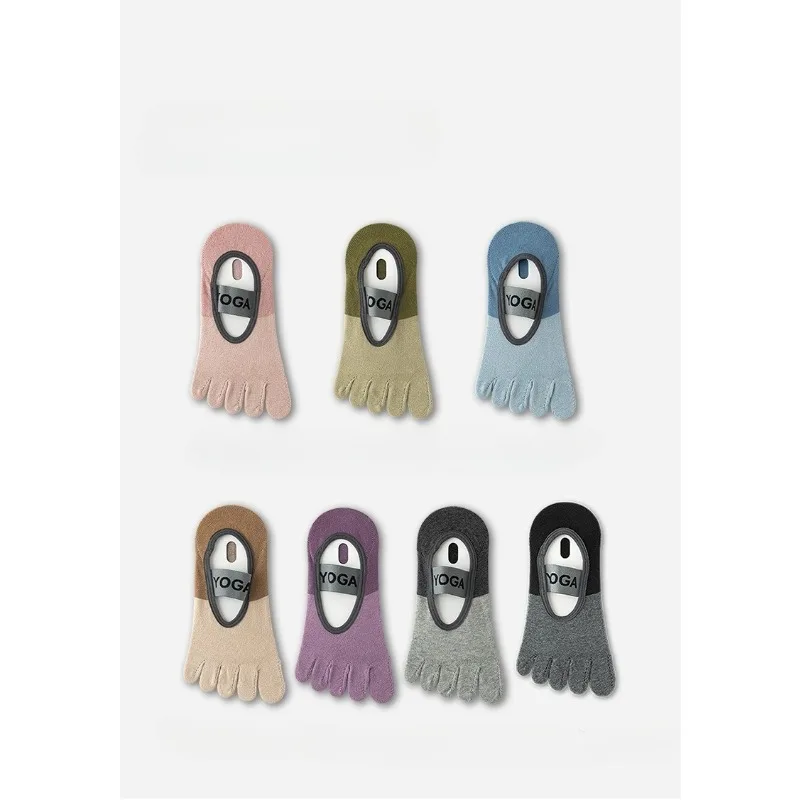 전문 피트니스 미끄럼 방지 요가 필라테스 양말, 얇고 땀 흡수, 발가락 가방 스포츠 양말, 다섯 손가락 양말