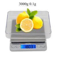 3000g 0.1g Electronic Jewelry Scale Digital Pocket Platform Scale Weight Balance LCD Display With 2 Trays