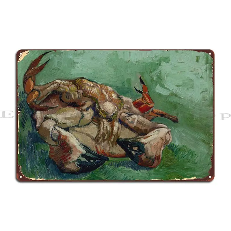 Vincent Van Gogh Crab Metal Plaque Poster Party Plates Designer Create Bar Wall Cave Tin Sign Poster