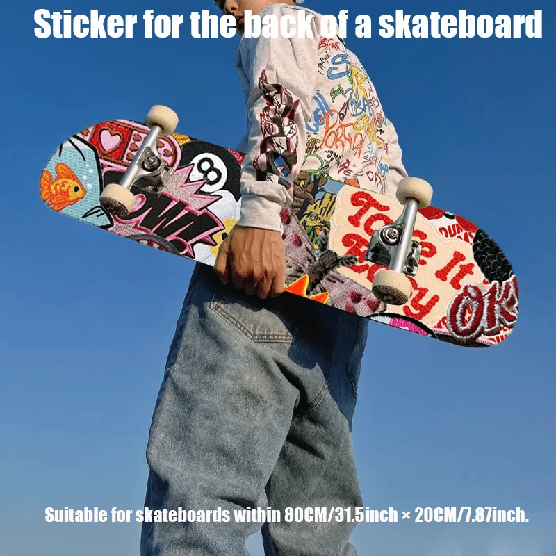 

1 2D flat "Personality Creative Puzzle" skateboard printing back sticker, street style full of super personality, suitable