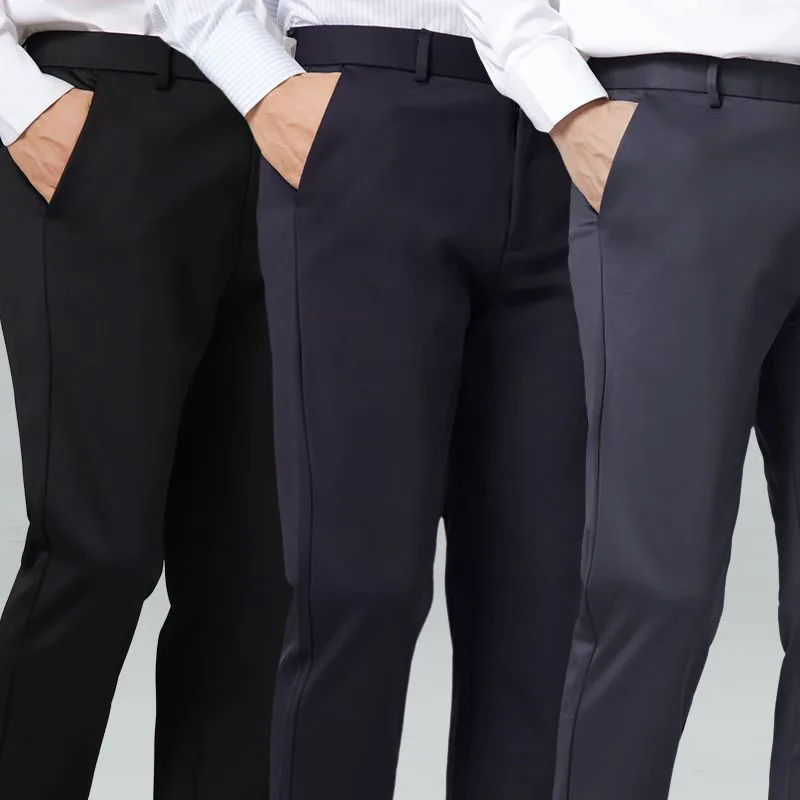 Slim Casual Pants Men Autumn Anti-wrinkle-free Elastic Straight-leg Pants Business Wear