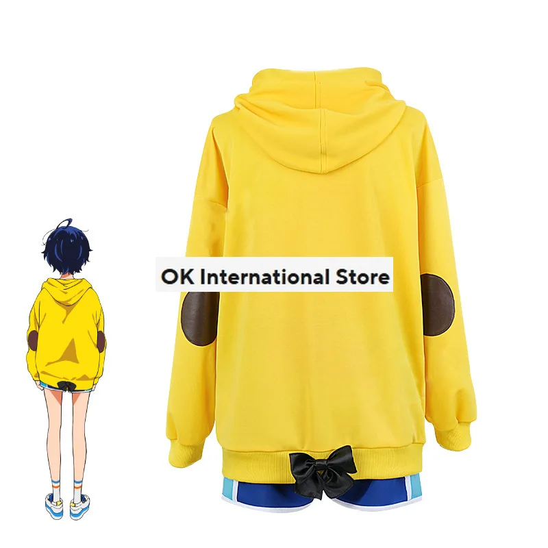 Anime Wonder Egg Priority Ohto Ai Cosplay felpa da donna parrucca Halloween abbigliamento felpa con cappuccio giallo girasole Pullover