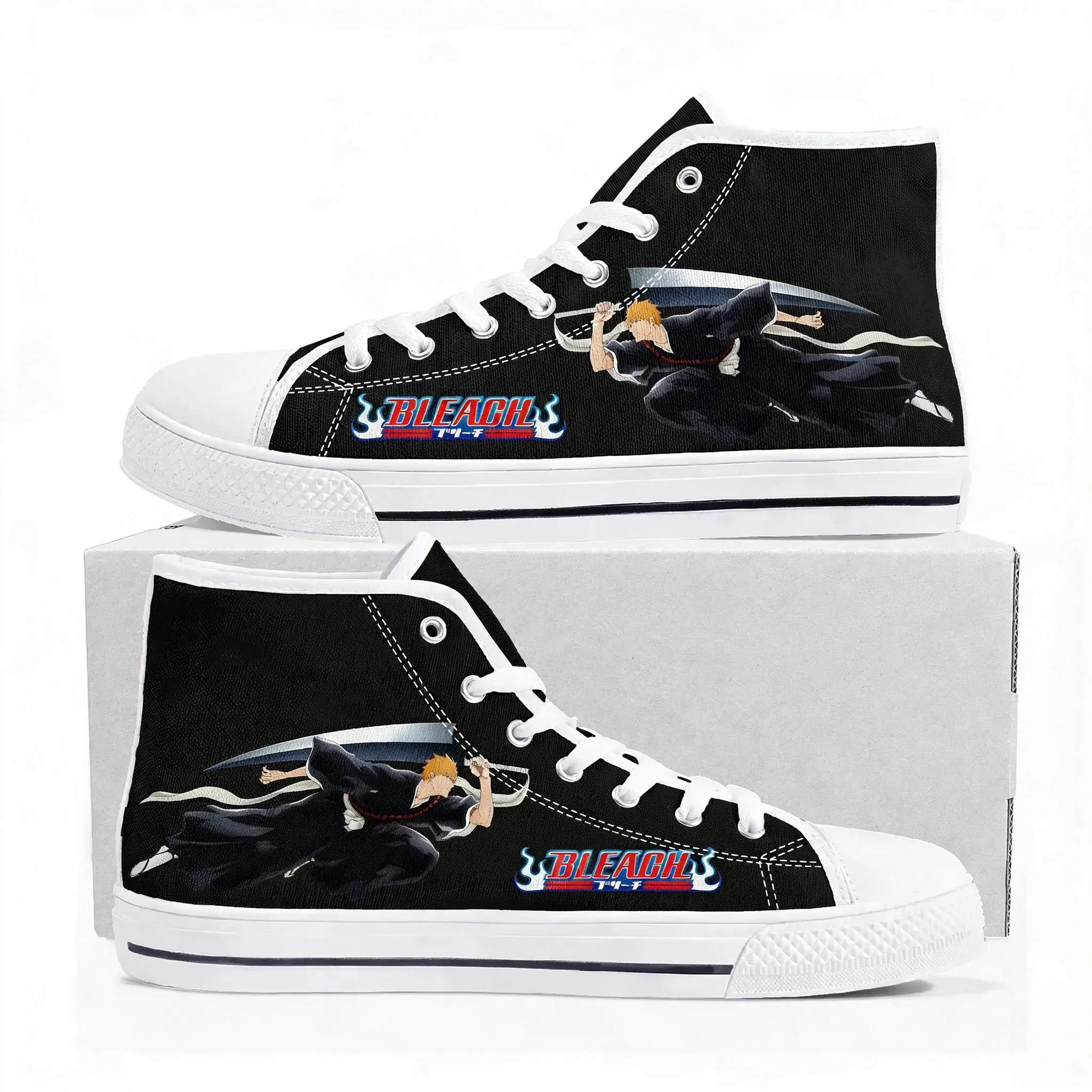 

Кроссовки Bleach High Top для мужчин, женщин и подростков, высококачественные кеды из канваса, удобная повседневная обувь для пар, индивидуальная обувь в стиле аниме