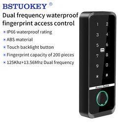 Impermeável Fingerprint RFID e teclado de acesso IC, painel biométrico, sistema de controle de acesso autônomo, IP66, aplicativo não Tuya