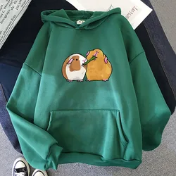 Capybara Cartoon Printing Hoodies Long Sleeve Casual Spring Sweatshirt with Hooded Comfortable Women Men Pullovers Cute Graphic