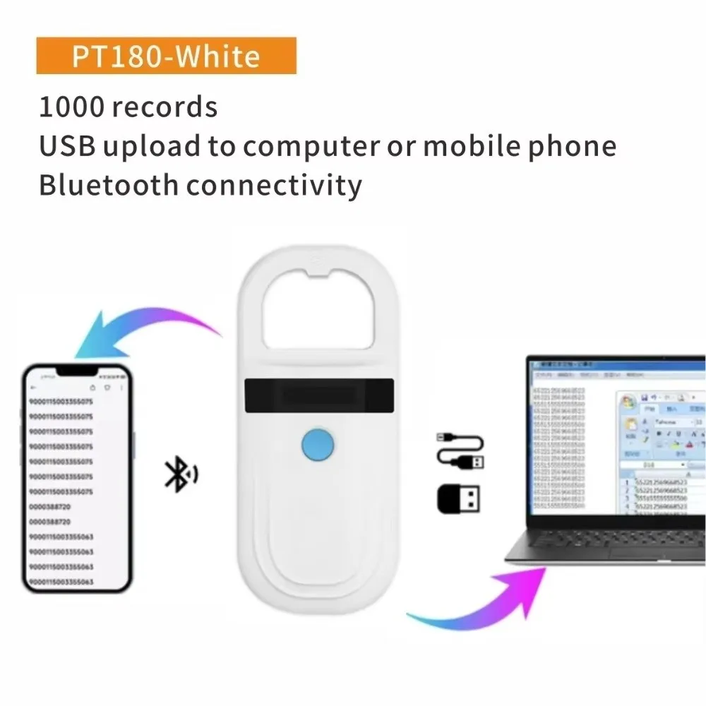 134.2Khz Frequency Animal RFID Reader FDX-B FDX-A Iso11784/5 Compatible Handheld Tag Reader Rechargeable Battery