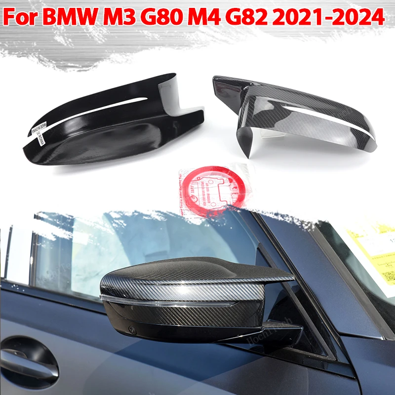 

Real Carbon Fiber Side Mirror cover Cap add-on Sticker for BMW M3 G80 M4 G82 Competition G26 M440i