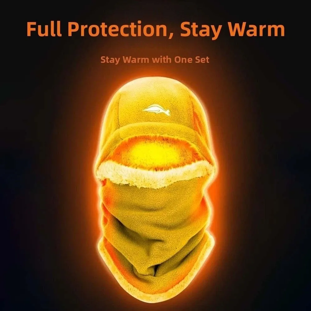 

Съемная флисовая шапка-капюшон с индивидуальным дизайном, однотонная, в комплекте с шарфом, модный универсальный зимний пуловер-шапка для активного отдыха