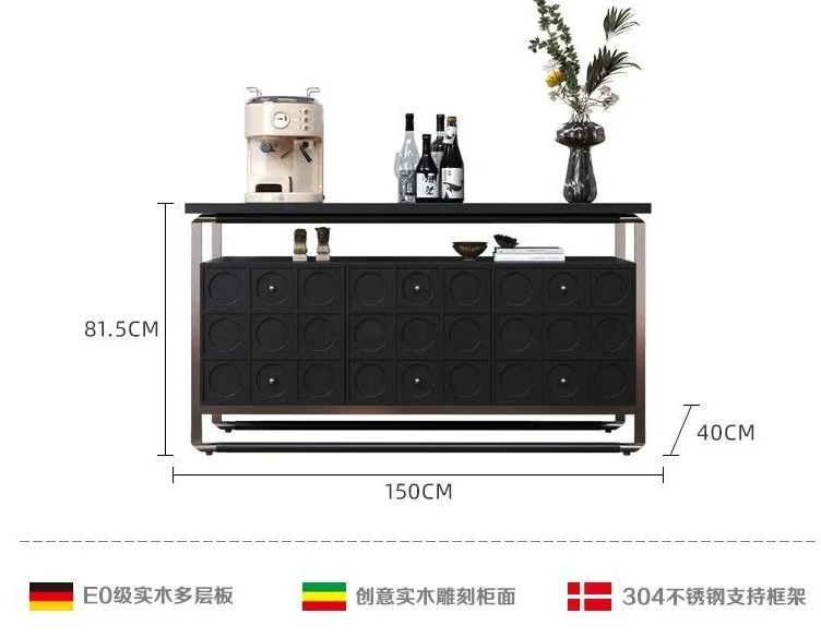 French retro cherry wood is durable against the wall, integrated high-end solid wood, storage side cabinet