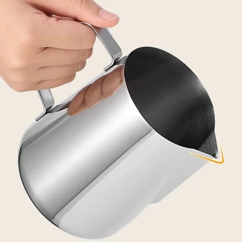 350/600/900ML Coffee Milk Jug Stainless Steel Espresso Steaming Pitcher for Cappuccino…