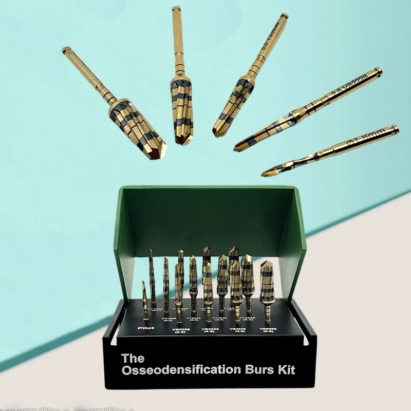 

Набор из 13 зуботехнических инструментов для имплантации: боры для остеоденсификации и хирургии поднятия верхнечелюстного синуса