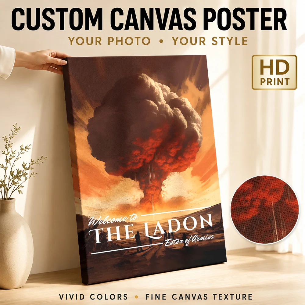 Welcome to The Iadon: Eater of Armies Framed Canvas Poster Custom Photo Modern Aesthetic Canvas Wall Art for Dining Room Decor