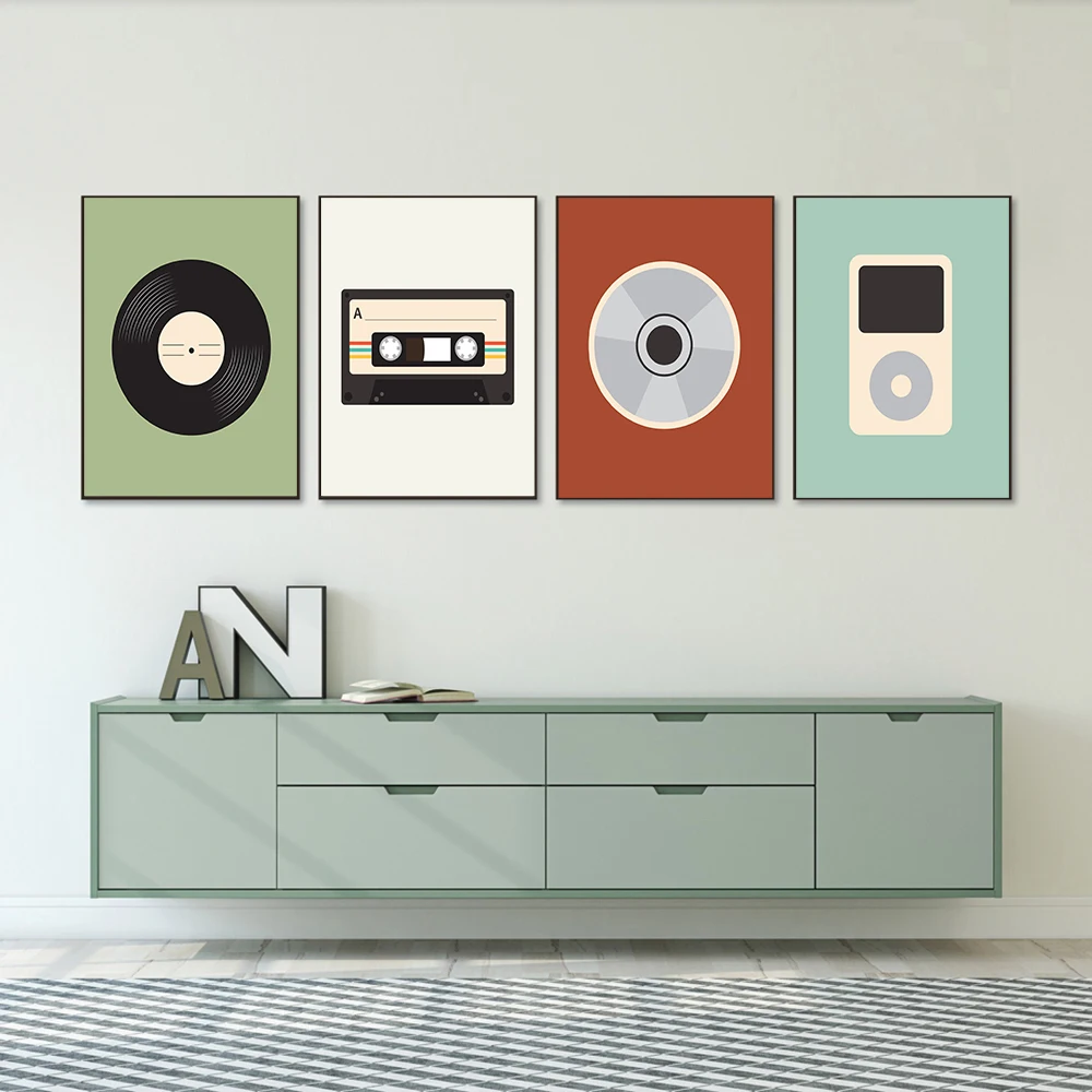 DIY Oil Painting By Numbers Music Cassette Record Handpainted Wall Bedroom Living Room Home Decor Nursery Decoration Unique Gift