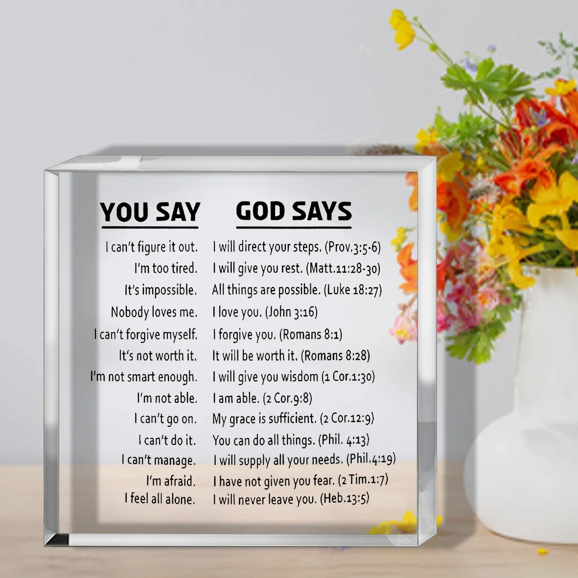 1pc Baptism Bible Verse Christian Gift Acrylic Sign Plaque Desk Office Home Living Room Table Party Decoration