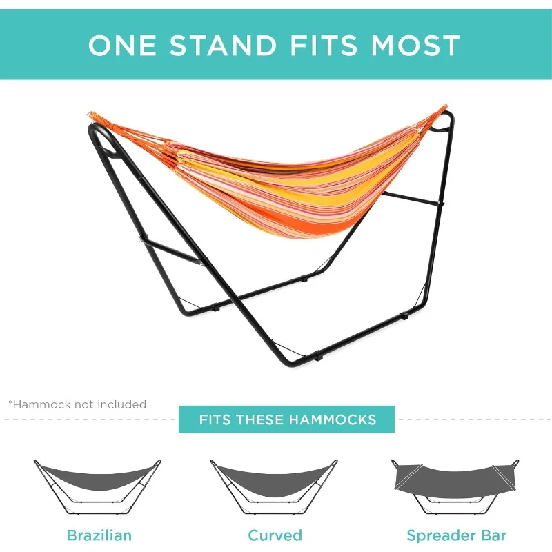 Best Choice Products Adjustable Portable Hammock Stand, Outdoor Patio Weather-Resistant Stee, 450lb Weight Capacity
