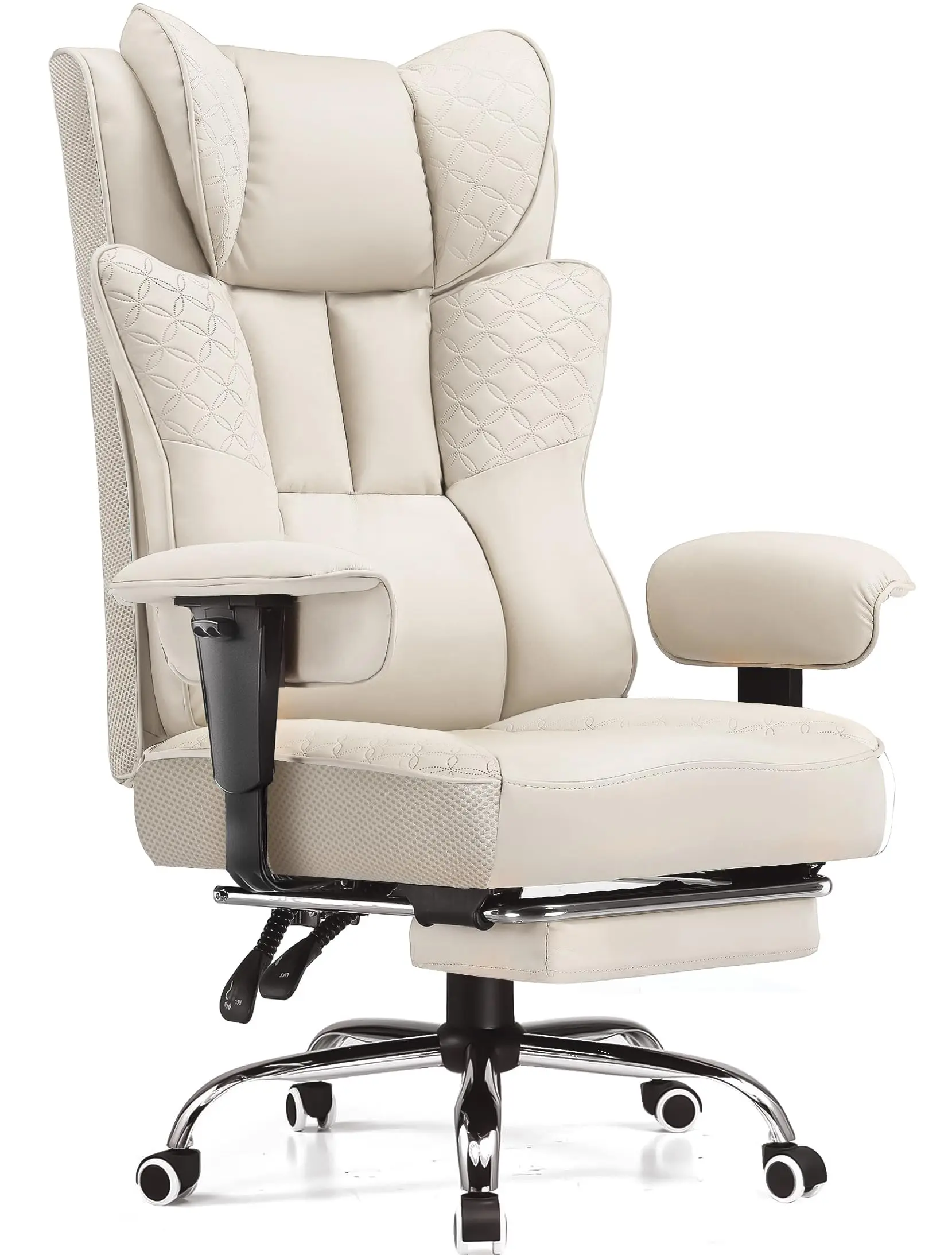 Big and Tall Office Chair Wide Ergonomic Gaming Chair with Deluxe Embossing Designed Leather with Foot