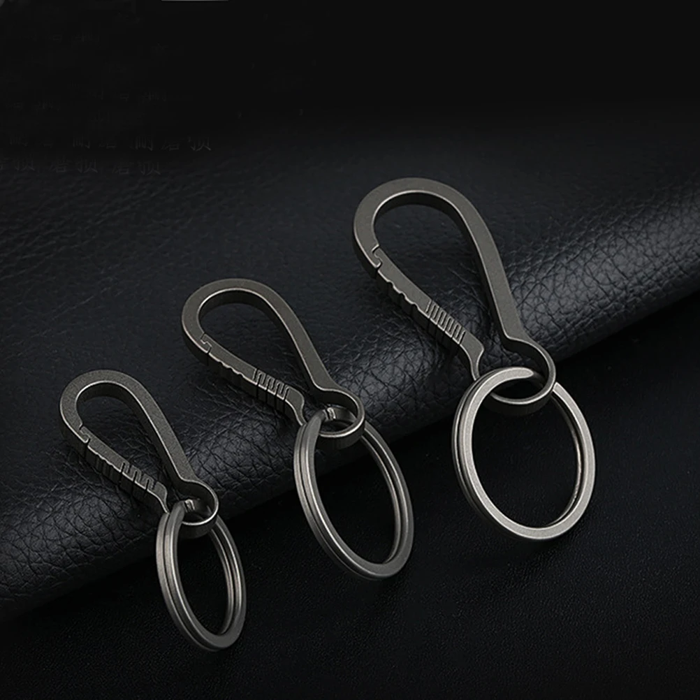 

Titanium Alloy Keychain Clip Metal Hook Carabiner Ring Quick Release Rust Proof Durable Climbing Camping Hiking Accessories
