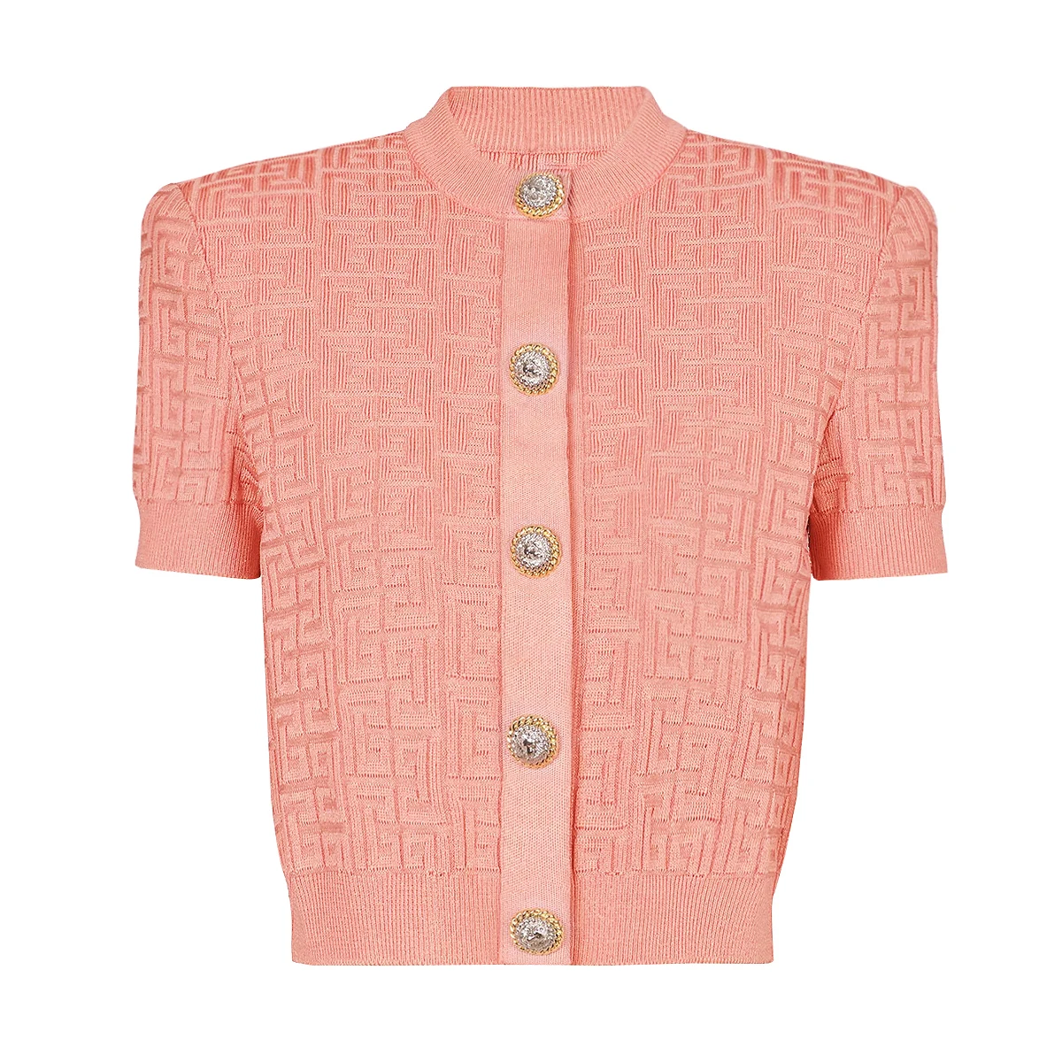 

Мягкий однотонный эластичный трикотаж премиум-класса с круглым вырезом и короткими рукавами на пуговицах, тонкий женский кардиган