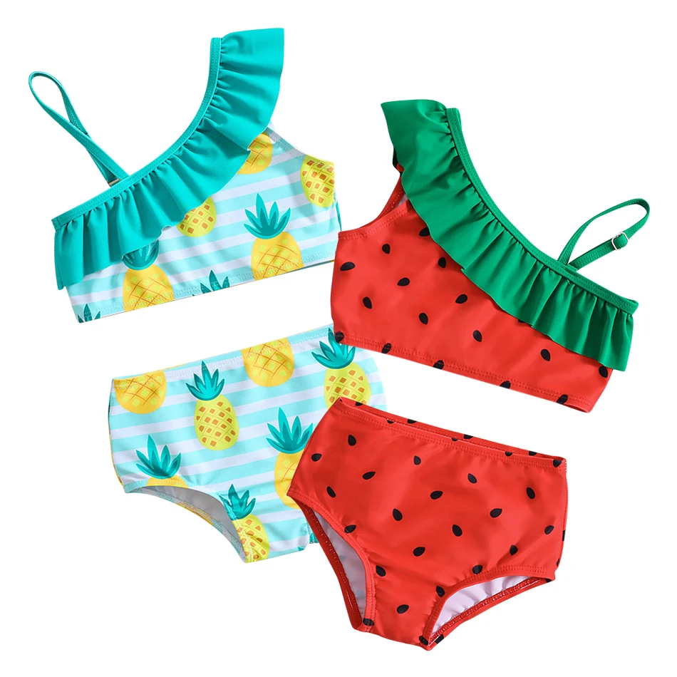 Summer Sunshine Beach Watermelon Pineapple  Print Separates Swimwear Freshness and Quick-Drying Breathable Bikini Swimwear