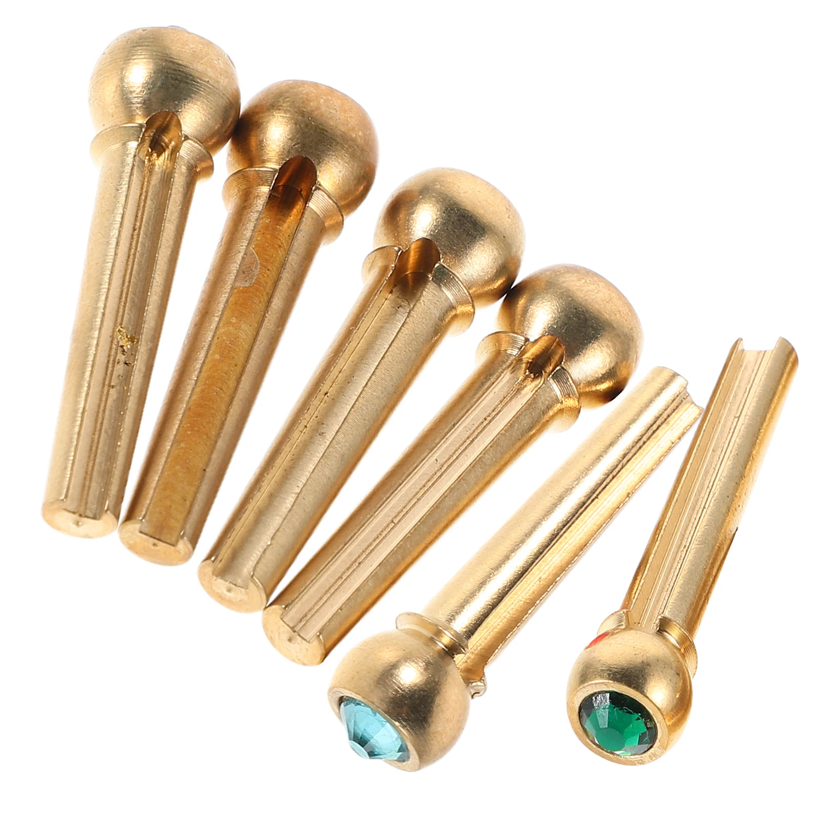 

6 Pcs Colorful String Nails Acoustic Guitar Bridge Pins Diamond Metal Components Supplies
