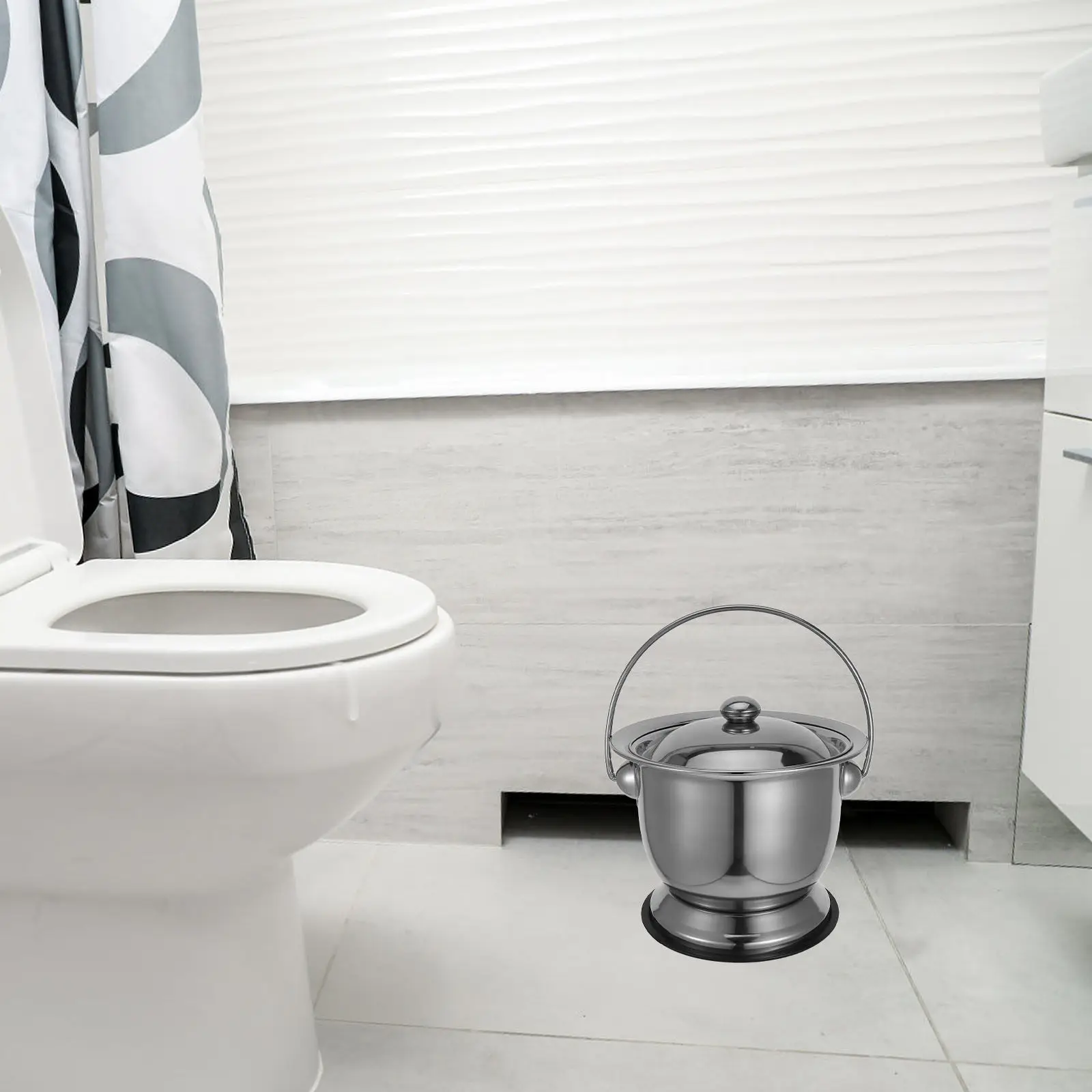 

Stainless Steel Urine Bucket For Adults Chamber Pot Portable Commode Home Hospital Camping Travel Bedpan Large Capacity Metal