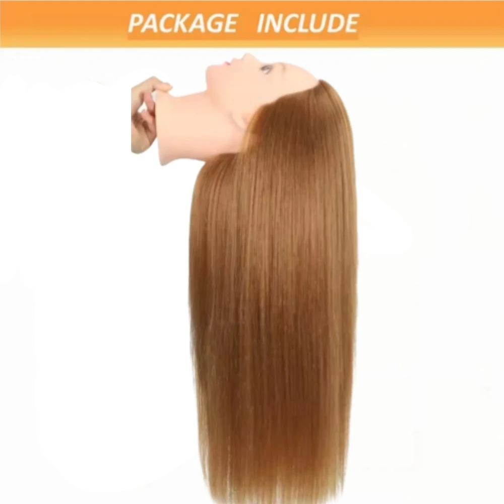 24 Inch Mannequin Head, Make up Cosmetology Manikin Practice Doll Head with Hair, BraidiCoiled and braided mng Hairdressing Head