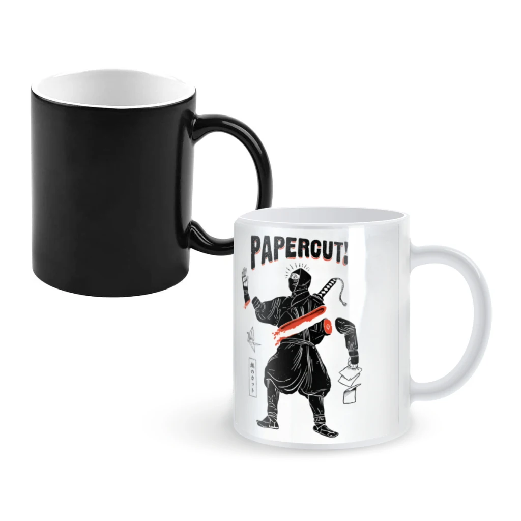 

PapercutCoffee Mugs And Mug Creative Color Change Tea Cup Ceramic Milk Cups Novelty Gifts