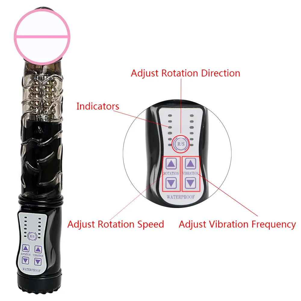 IKOKY G Spot Massage 360 Degree Rotation Powerful Vibrating Stimulator Sex Toys for Woman Dildo Vibrators for Women