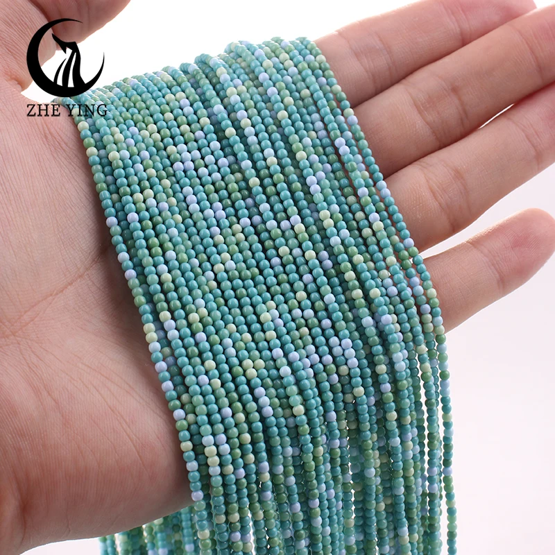 Zhe Ying Round Crystal Glass Beads 3mm Small Tiny Loose Beads for Jewelry Making Bracelet Necklace Diy Accessories