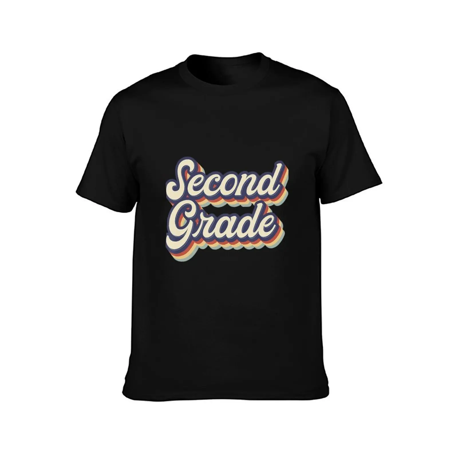 Second Grade Teacher Retro Vintage 2nd Grade Teacher Team T-Shirt, Summer Casual Cotton Tee, Oversized Streetwear Tops