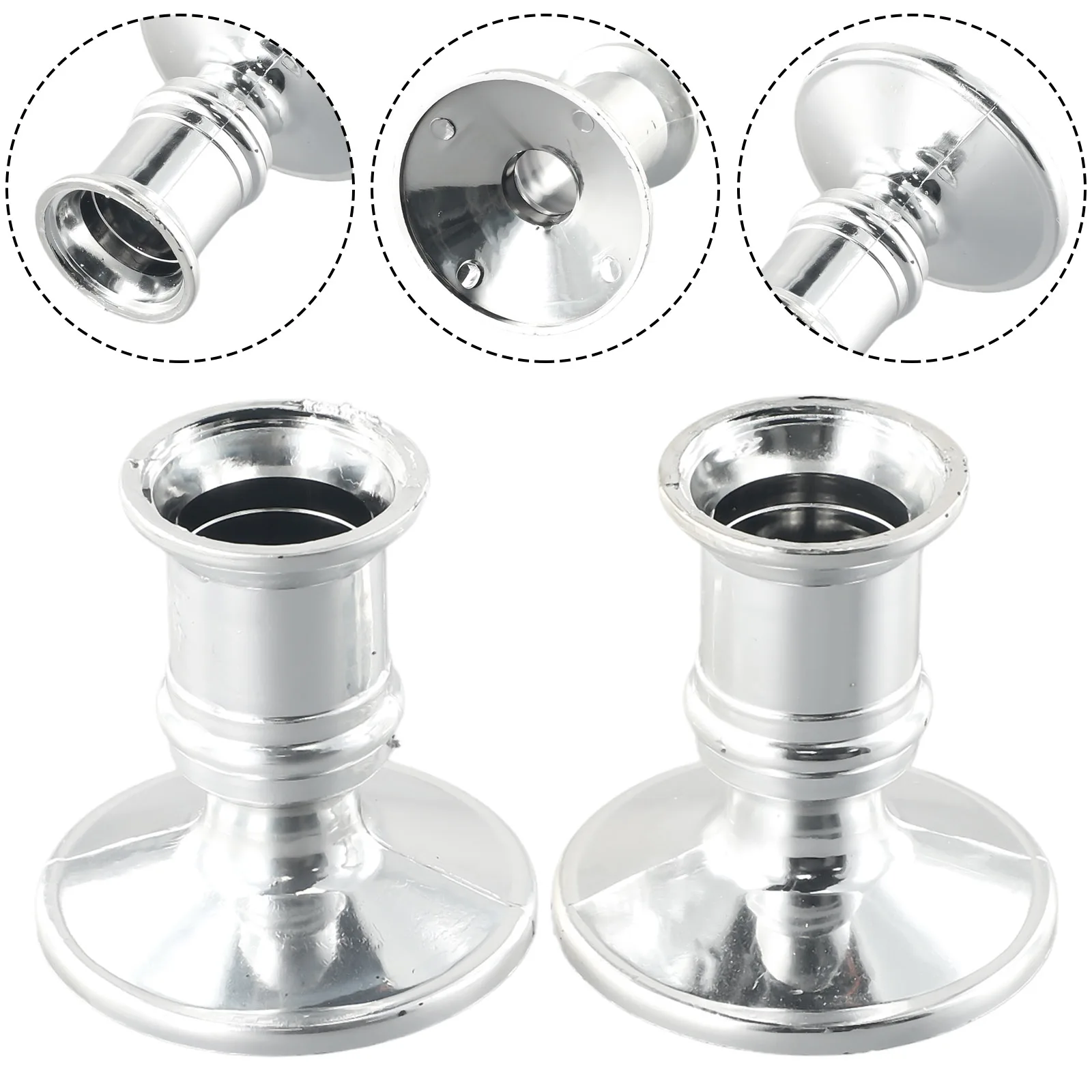 캔들 베이스 표준 도금 완료 캔들 센터피스 디스플레이, 플라스틱 0.75, D 2 개 테이퍼 홀더, 전통적인