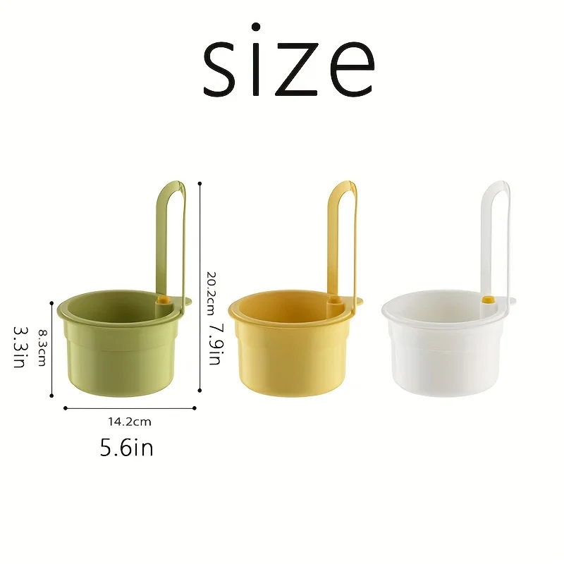Hanging Sink Basket with Button Drain Split Filter - 1 -Second Install for Kitchen Bathroom Space Saving Durable Plastic Storage
