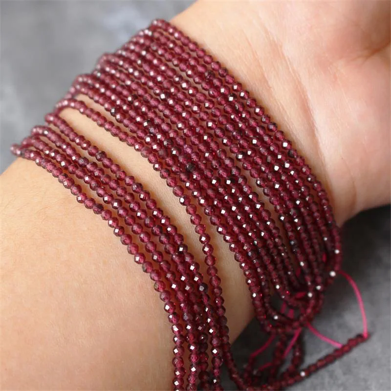 2 mm große Perlen aus natürlichem Stein, Amethyst, Tigerauge, Lapislazuli, eingelegt mit hellen Perlen, zur Schmuckherstellung, DIY-Halskette, Armband, Schmuck
