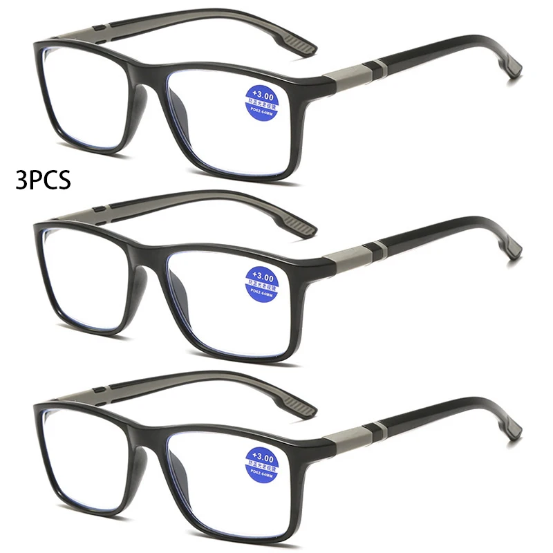 3PCS Ultra-Light Sports TR90 Reading Glasses Fashion Anti-Blue Light Reading Glasses Sports Frames Unisex Men Women image 3