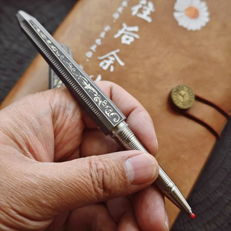 Ti136 Full Titanium Gen Pen Matte Hammered Finish 146mm Lightweight Luxury Writing Gift Stationery Luxury stationery Writing