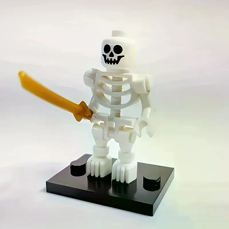 12pcs/set Skeleton Soldiers Building Blocks Halloween Figures Mini Building Blocks Bone People  Skeleton Corps