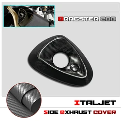 100% Carbon fiber For Italjet Dragster 200 Motorcycle Rear Heat Exhaust Pipe Port Trim Shell Cover Fairing Panel Guard Cowling