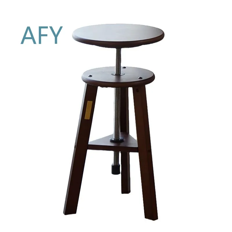Art Special Solid Wood Home Bench for Sketching Oil Painting Lifting Adjustment Rotating Round Easel Stand for Artists