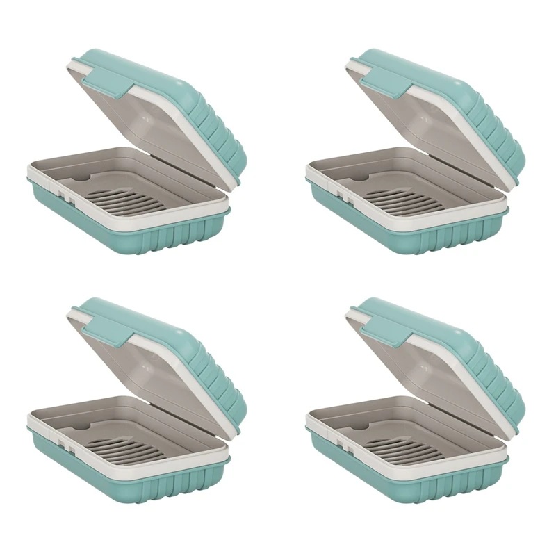 

4X Soap Holder, Soap Dish, Bar Soap Holder For Shower, Travel Soap Case With Lid For Gym, Travel Soap Box