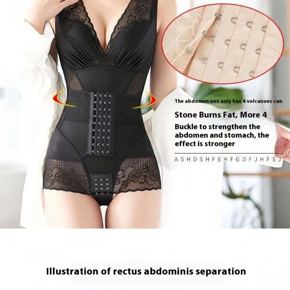 Summer Seamless Shapewear Women Postpartum Bodysuit Belly Fat Burner Shapers Hip Lift Body Sculpting Compress Underwear Bodysuit