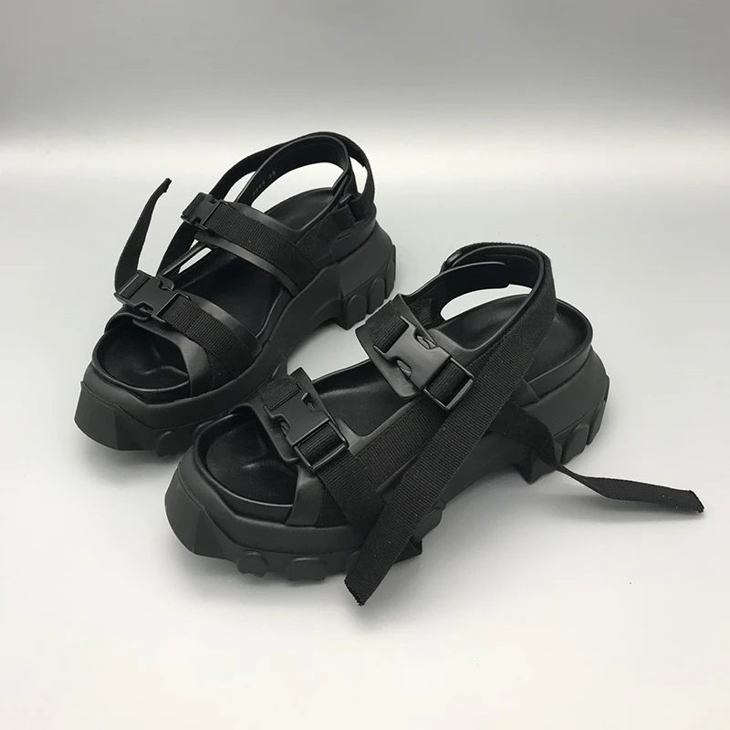 2018ss R0 Men's Luxury Fashion Sandals Rubber Increased Casual 7cm Thick Soled Couple Women's Outdoor Casual Shoes