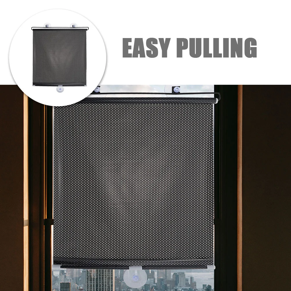 Curtain Blackout Window Curtains Retractable Roller Sunshade for Car Baby Balcony Temporary Blinds Windshield Suction Cup