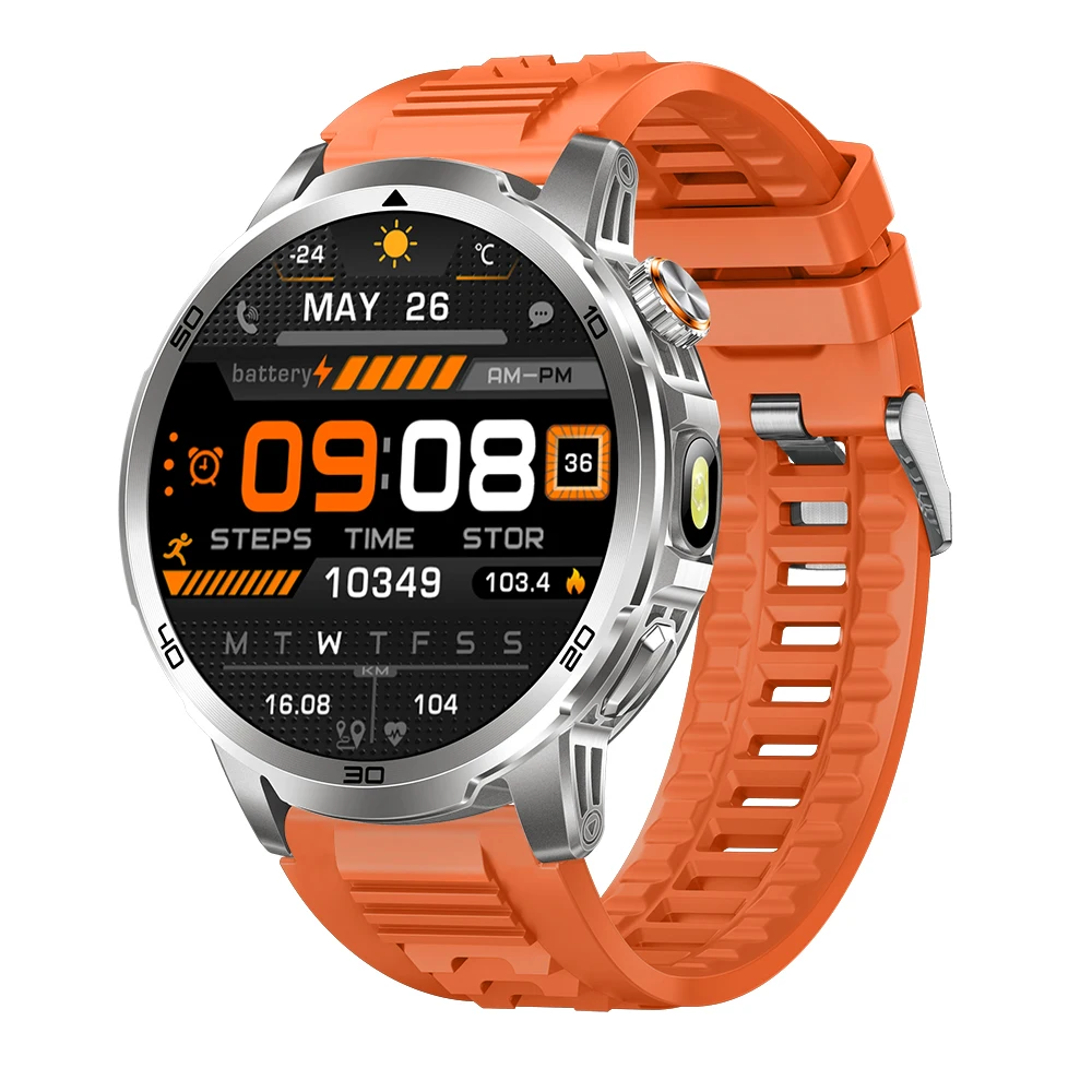 MEVADEN 1.85-calowy Stalowy Smartwatch Męski z Funkcją Połączeń Bluetooth, Latarką, Baterią 1000mAh, Monitorowaniem Zdrowia dla Mężczyzn MD60 — 2