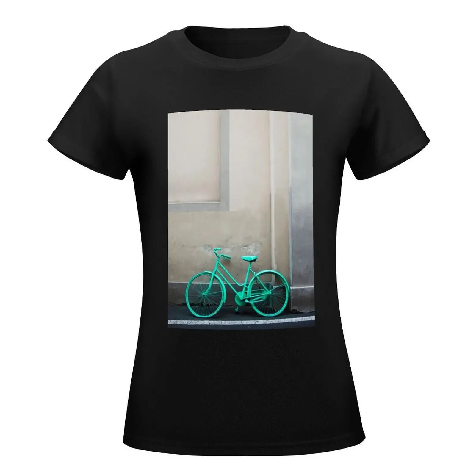 Green Cycle T-Shirt tees korean fashion tops kawaii clothes cropped t shirts for Women