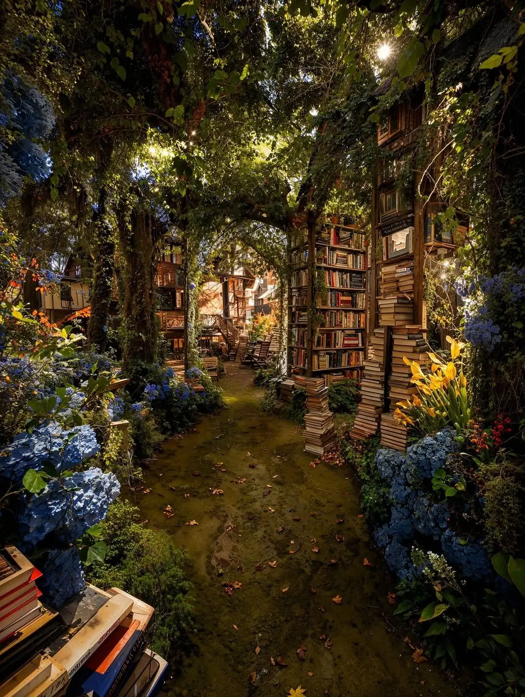 500/1000/1200/2000 PCS Jigsaw Puzzles Beautiful Bookstore Scenery Family Activity Games for Gameroom Bedroom Gifts Home Decor