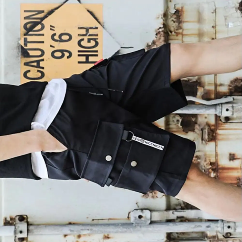 2025 Drawstring Cargo Shorts Men Quick Dry Multi pocket Loose Casual Baggy Shorts Hip Hop Wide Leg Sport Shorts Streetwear