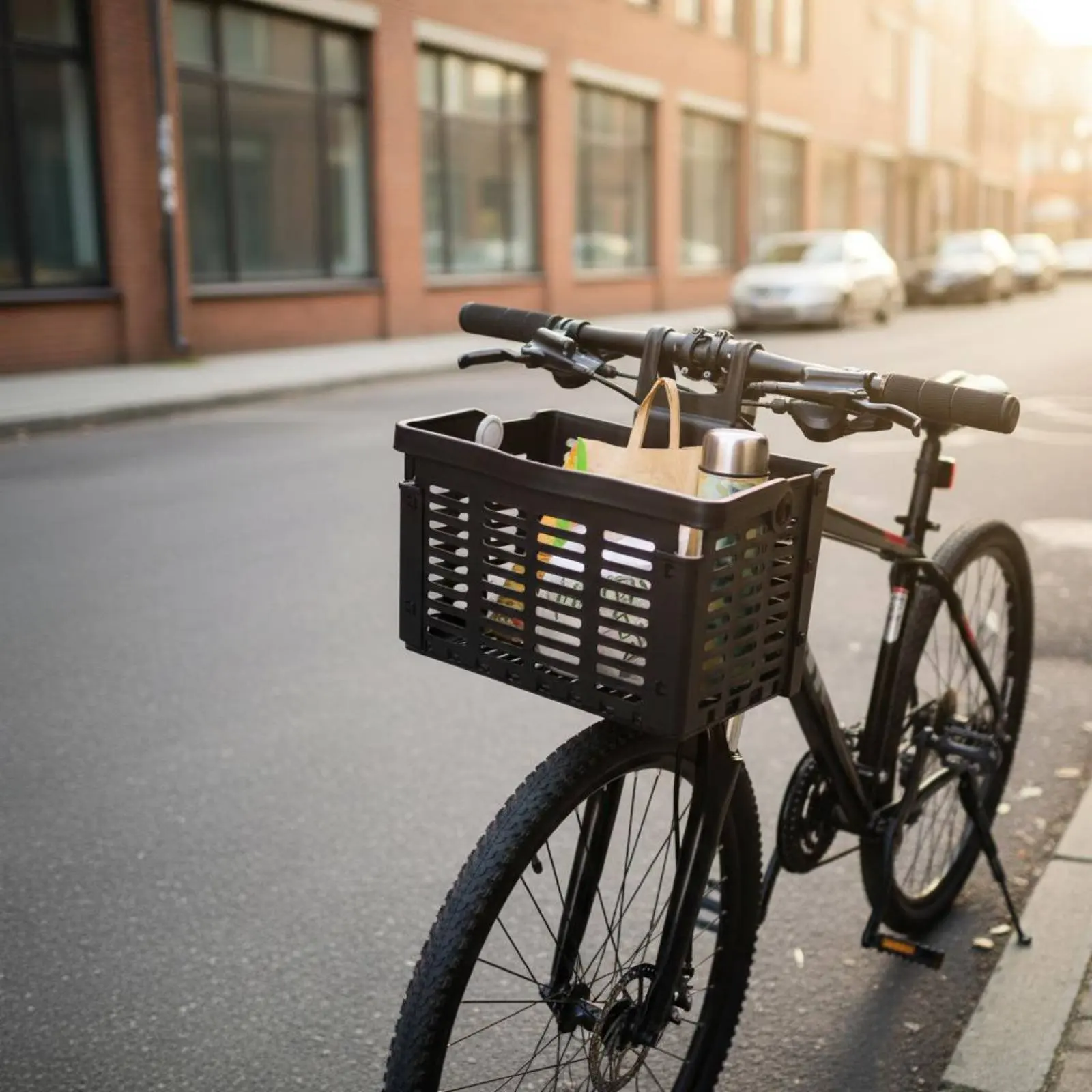 

Folding Bike Basket Foldable Front Bike Basket Removable Easy to Clean for Shopping