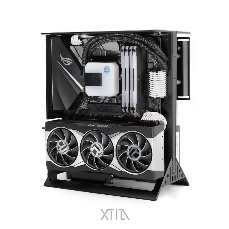 XTIA XPROTO-ATX V2 Open Case - ATX Motherboard, Full ATX PSU, Dual 240/280mm Radiator, GPU Direct or Vertical