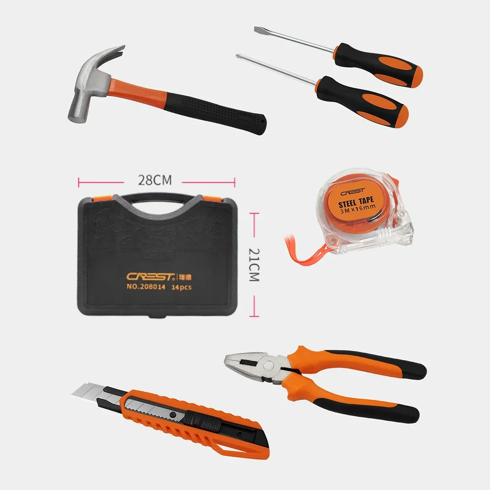 15in1 Diy Tool Portable Complete Set Multifunctional Box Working Wood Tools Household Kit Allen Keys Hand Repair Hardware